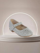 Girls Glitter Mary Jane Dress Shoes – Rose Gold or Silver | Sizes 2–8